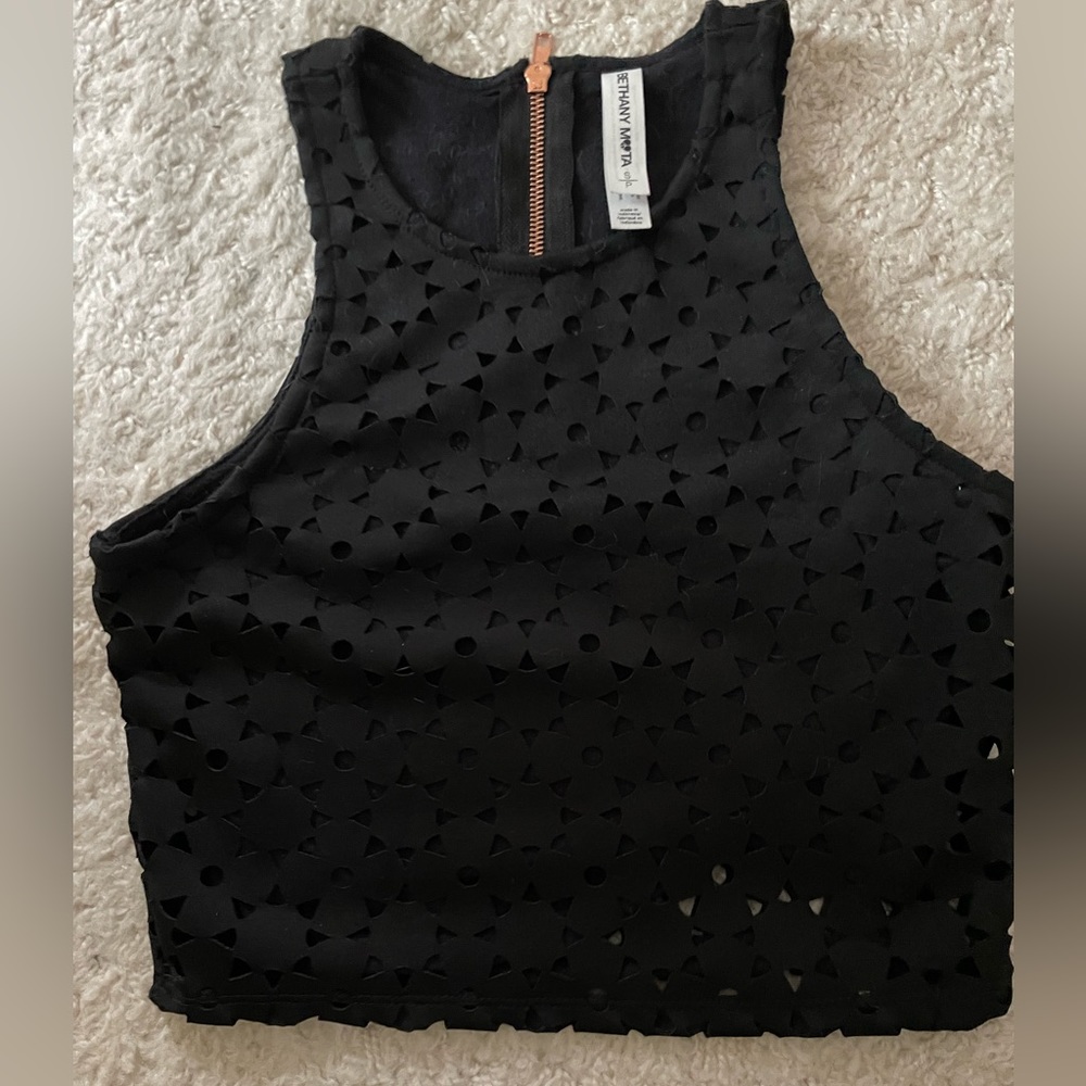 Bethany Mota size small. Laser cut top in black